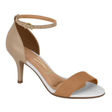 Vizzano 6276-416 Mid Heel Sandal in Beige/Camel Napa
